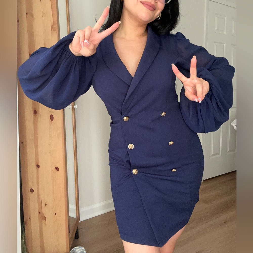 Blue Blazer Dress